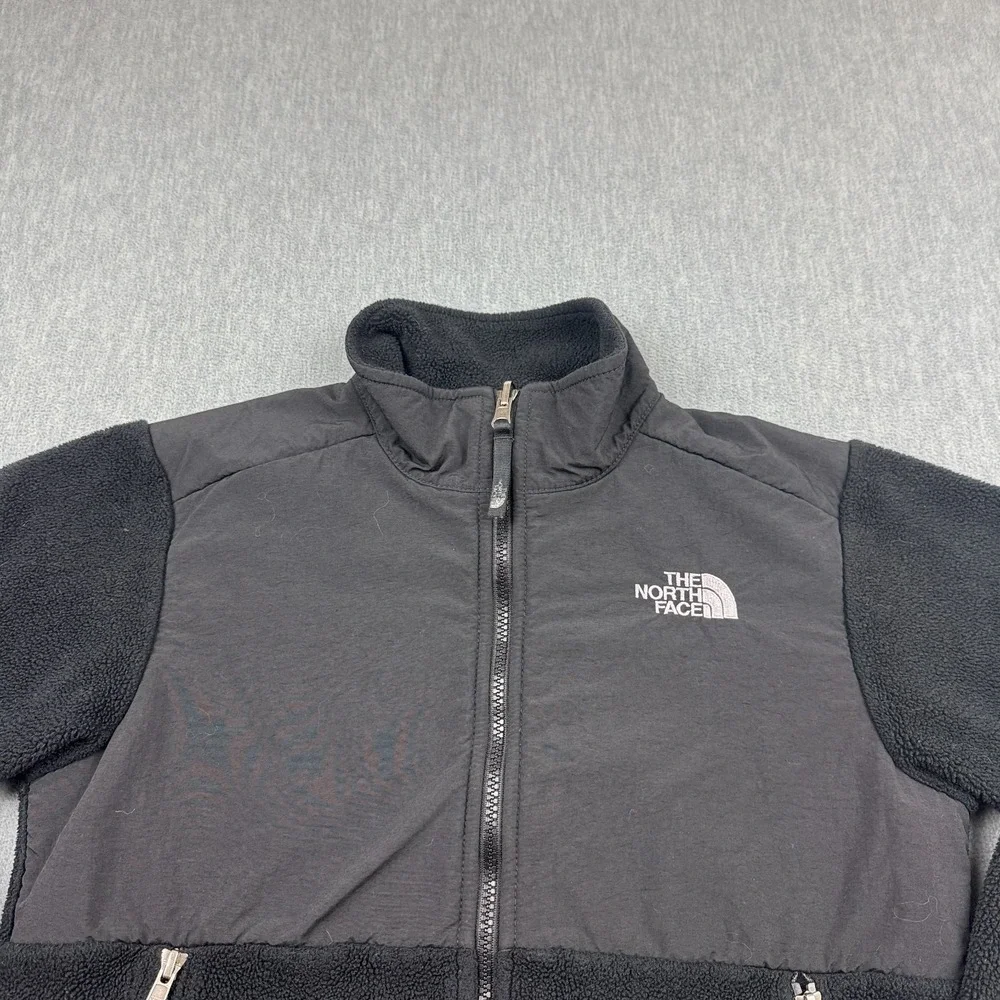 The North Face Jacket Boys Medium‎ Black Denali Fleece Polartec Full Zip Hiking